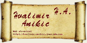 Hvalimir Anikić vizit kartica
